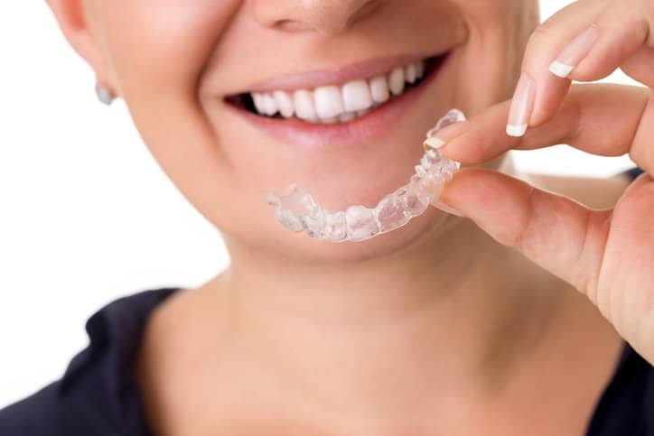 Woman with invisalign